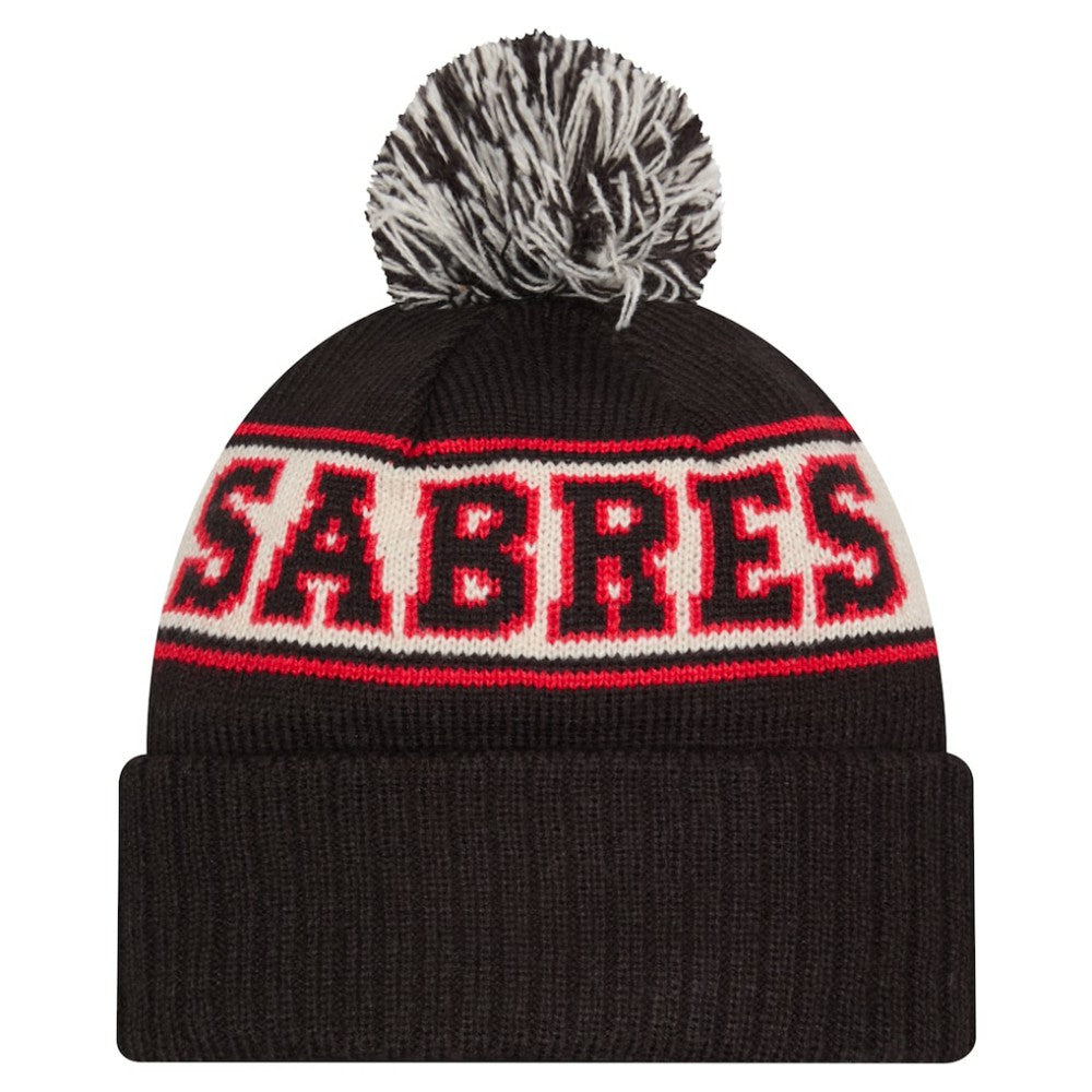 Buffalo Sabres New Era Retro Cuffed Knit Hat with Pom Black
