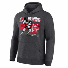 Jack Hughes New Jersey Devils Fresh Ice Hoodie Charcoal