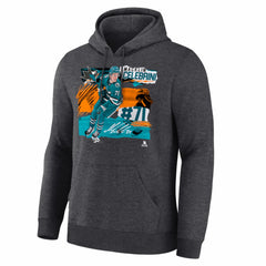 Macklin Celebrini San Jose Sharks Fresh Ice Hoodie Charcoal