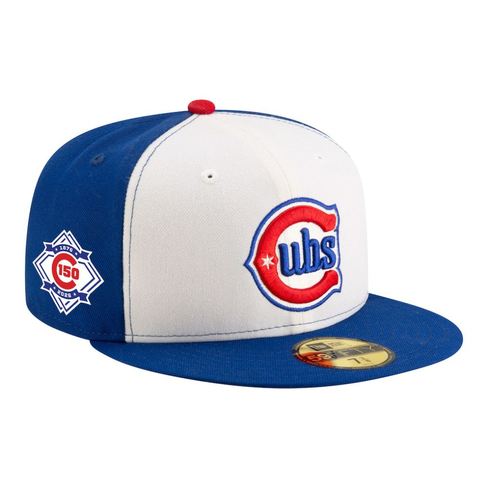 Chicago Cubs 150th Anniversary 59FIFTY Fitted Hat White/Royal | New Era