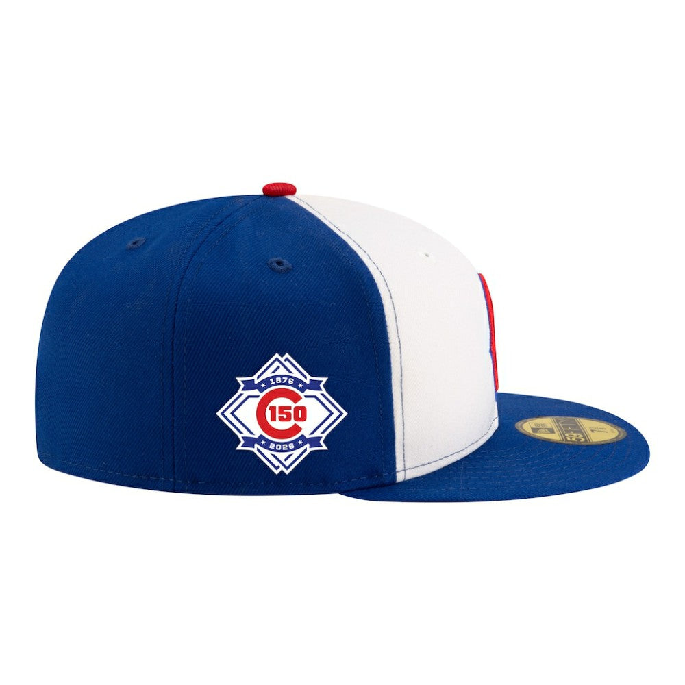 Chicago Cubs 150th Anniversary 59FIFTY Fitted Hat White/Royal | New Era