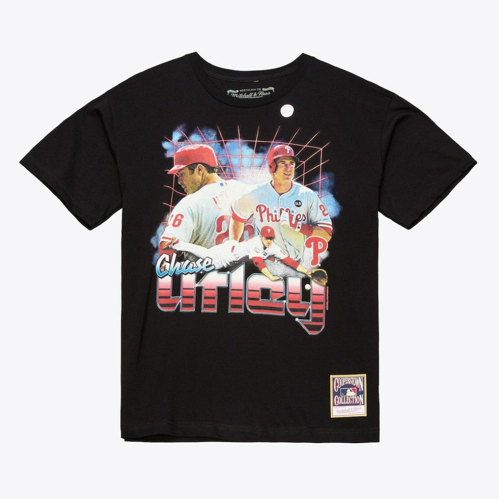 Chase Utley Philadelphia Phillies Legendary Collage Player T-Shirt Black | Mitchell & Ness