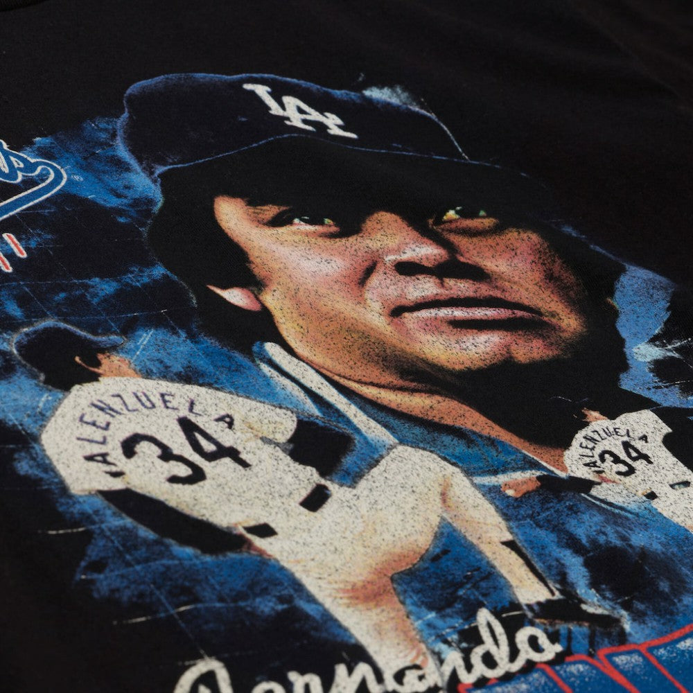 Fernando Valenzuela Los Angeles Dodgers Legendary Collage Player T-Shirt Black | Mitchell & Ness