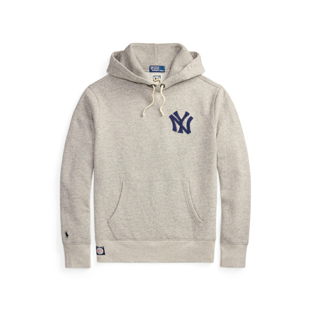Yankees Polo Ralph Lauren Fleece Hoodie Gray