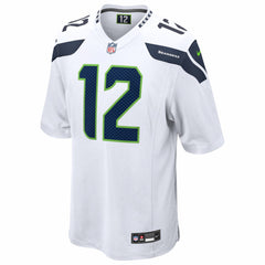 12s Seattle Seahawks Game Jersey White Nike