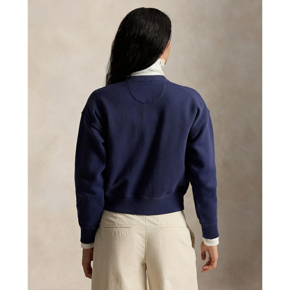 Yankees Polo Ralph Lauren Women's Seasonal Knit Full-Snap Cardigan Navy