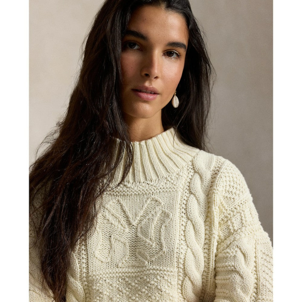 Yankees Polo Ralph Lauren Women's Sweater Cream