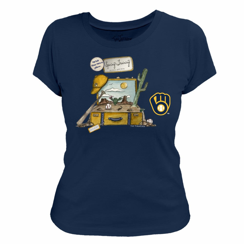 Milwaukee Brewers Tiny Turnip Women's 2026 Spring Training T-Shirt Navy