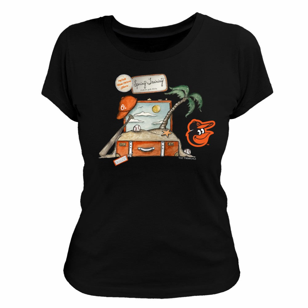 Baltimore Orioles Tiny Turnip Women's 2026 Spring Training T-Shirt Black