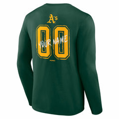 Athletics  Hustle Personalized Name & Number Long Sleeve T-Shirt Green