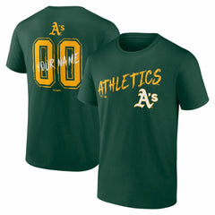 Athletics  Hustle Personalized Name & Number T-Shirt Green