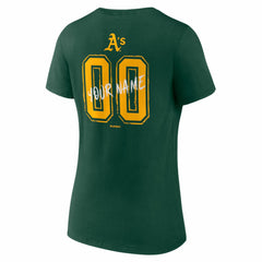 Athletics Women's Hustle Personalized Name & Number V-Neck T-Shirt Green