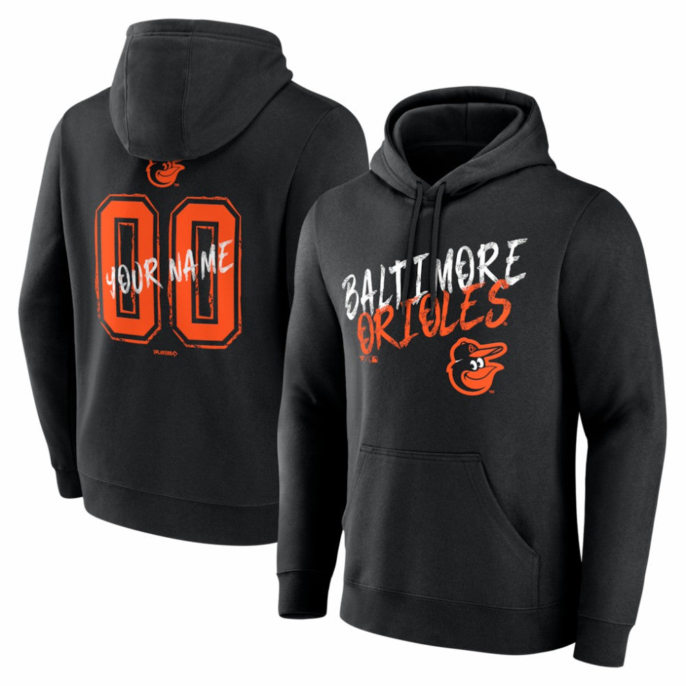Baltimore Orioles  Hustle Personalized Name & Number Hoodie Black