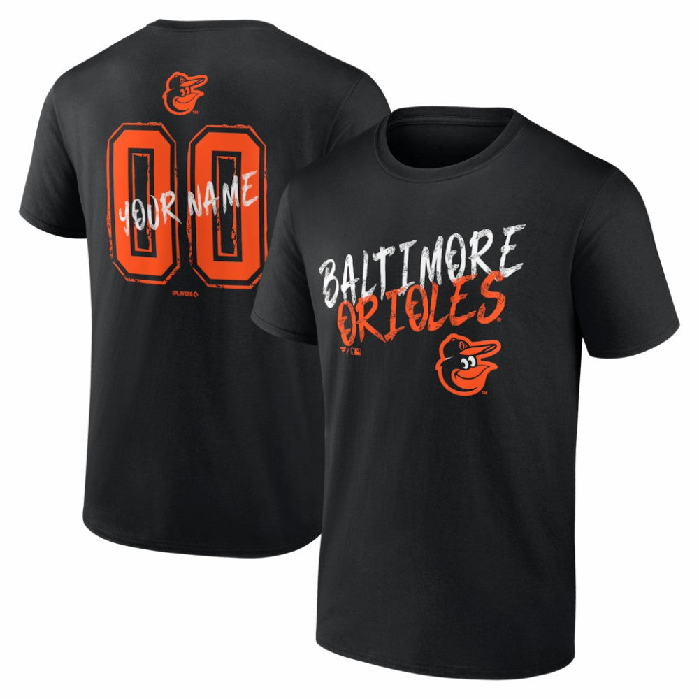 Baltimore Orioles  Hustle Personalized Name & Number T-Shirt Black