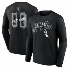 Chicago White Sox  Hustle Personalized Name & Number Long Sleeve T-Shirt Black