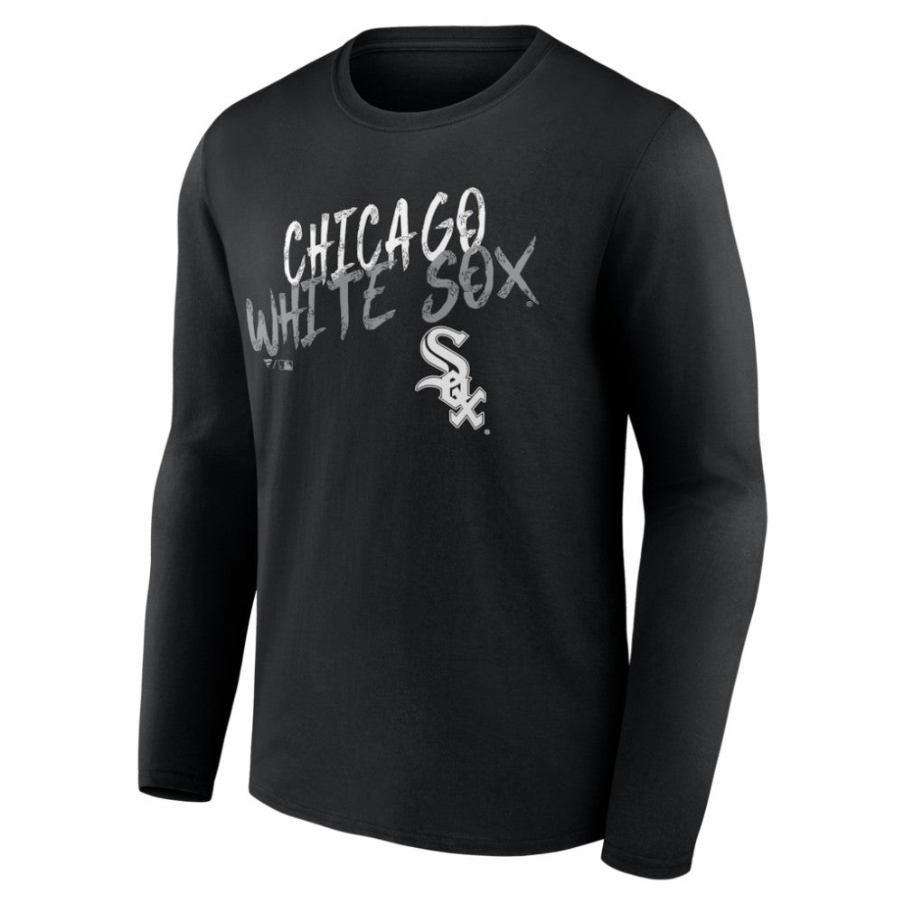 Chicago White Sox  Hustle Personalized Name & Number Long Sleeve T-Shirt Black