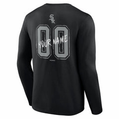 Chicago White Sox  Hustle Personalized Name & Number Long Sleeve T-Shirt Black