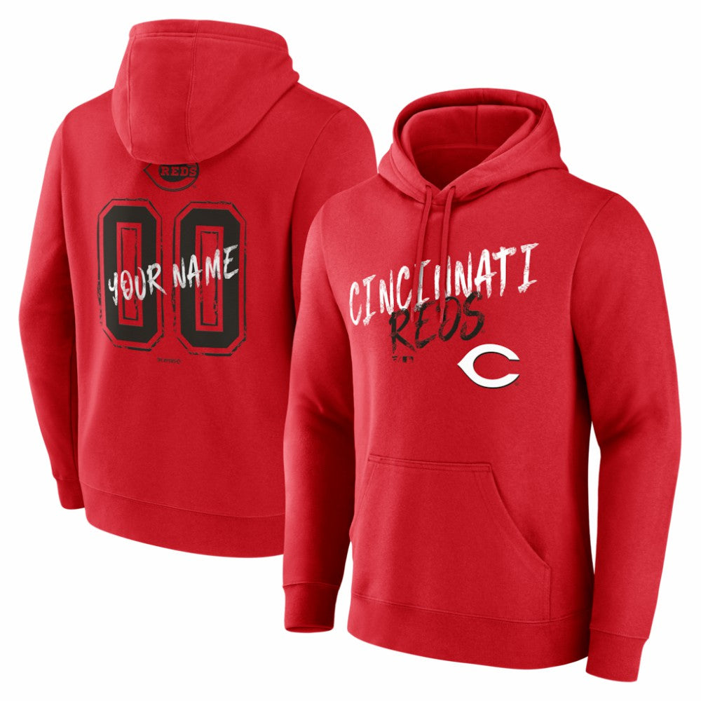 Cincinnati Reds  Hustle Personalized Name & Number Hoodie Red