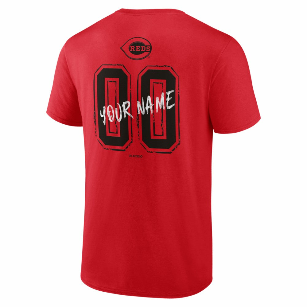 Cincinnati Reds  Hustle Personalized Name & Number T-Shirt Red