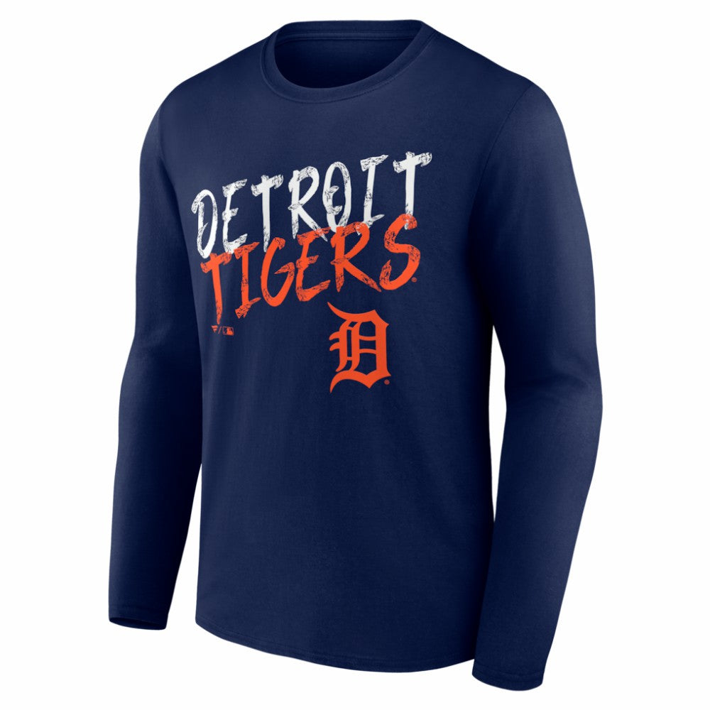Detroit Tigers  Hustle Personalized Name & Number Long Sleeve T-Shirt Navy