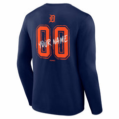 Detroit Tigers  Hustle Personalized Name & Number Long Sleeve T-Shirt Navy