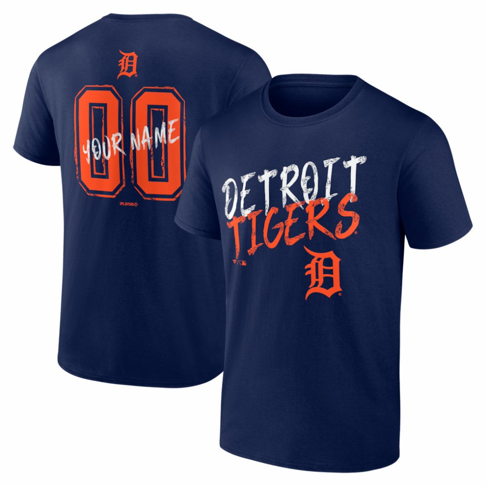 Detroit Tigers  Hustle Personalized Name & Number T-Shirt Navy