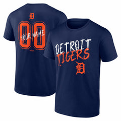 Detroit Tigers  Hustle Personalized Name & Number T-Shirt Navy