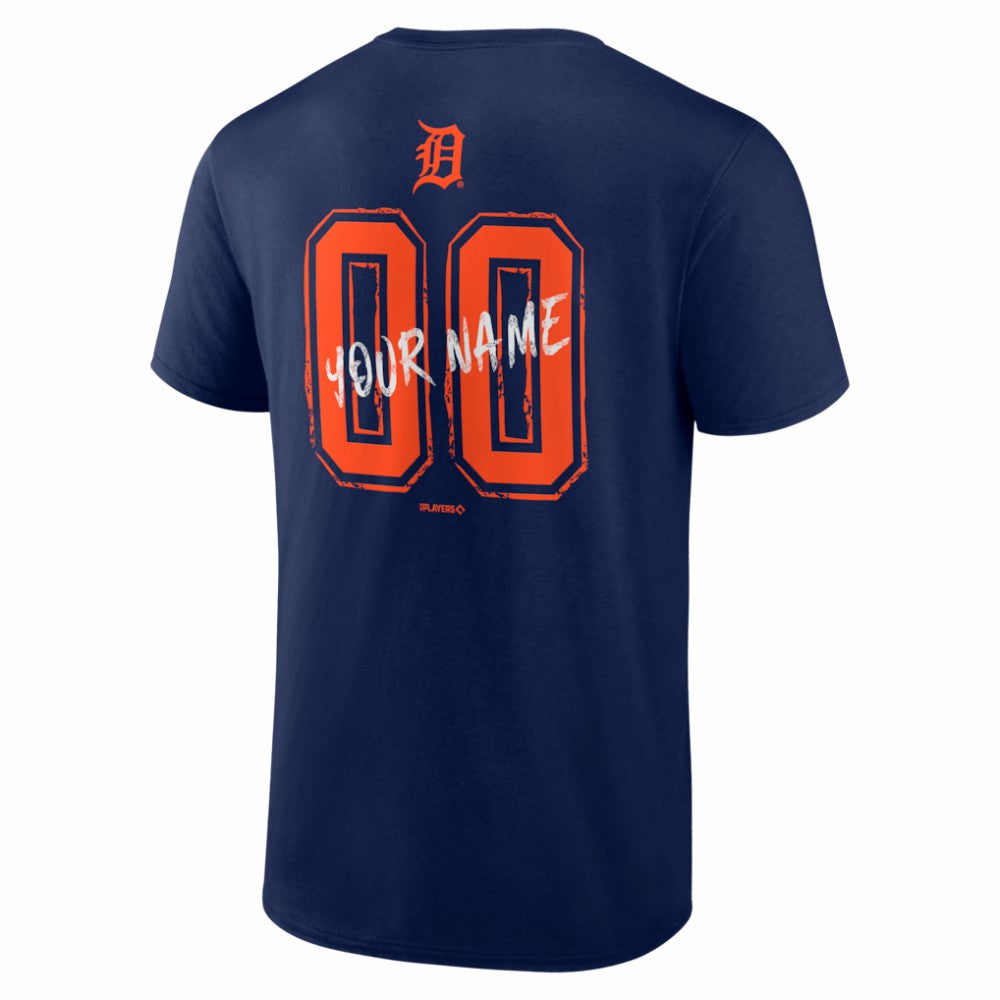 Detroit Tigers  Hustle Personalized Name & Number T-Shirt Navy