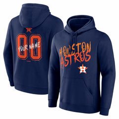 Houston Astros  Hustle Personalized Name & Number Hoodie Navy