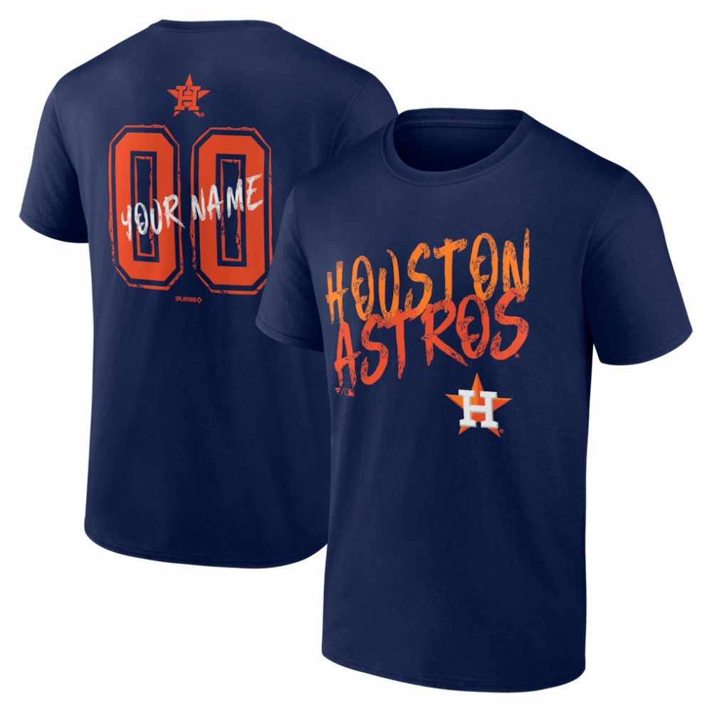 Houston Astros  Hustle Personalized Name & Number T-Shirt Navy