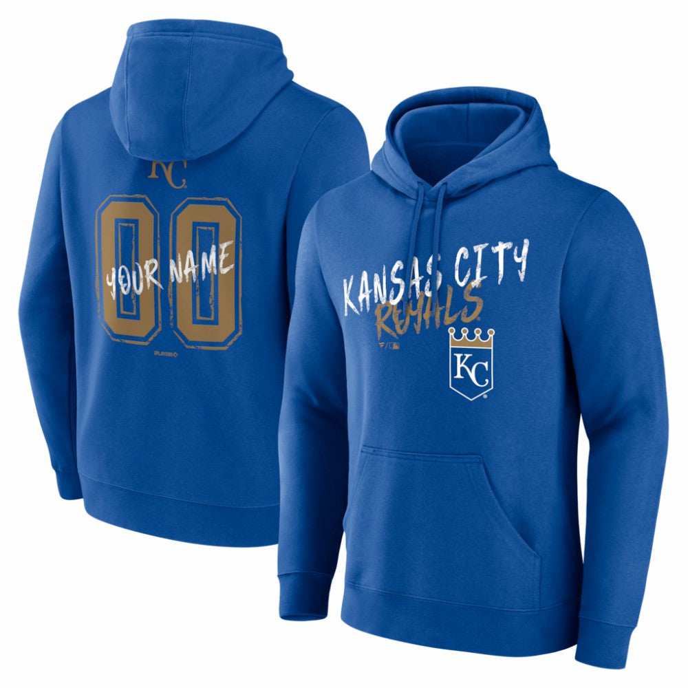 Kansas City Royals  Hustle Personalized Name & Number Hoodie Royal
