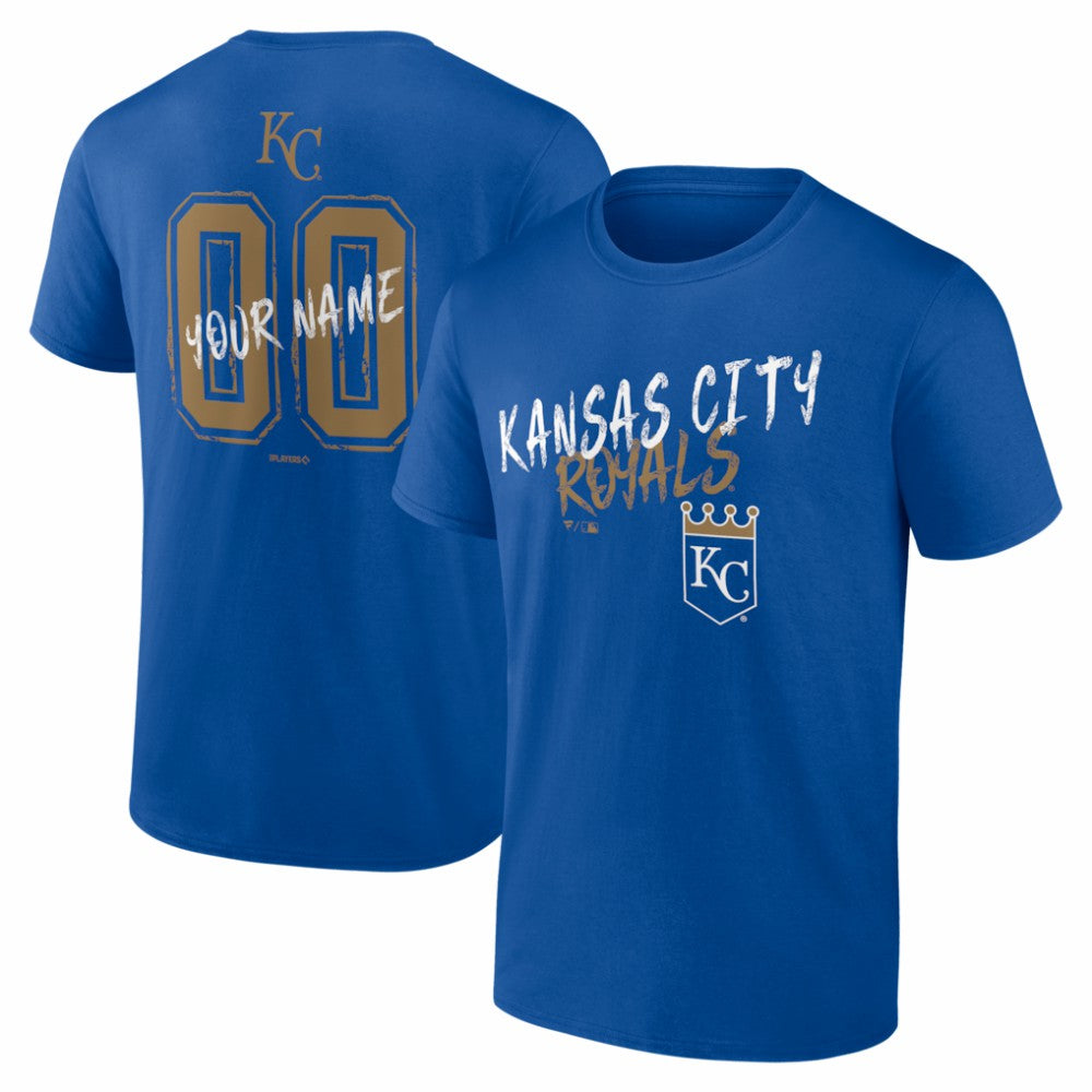 Kansas City Royals  Hustle Personalized Name & Number T-Shirt Royal