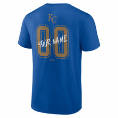 Kansas City Royals  Hustle Personalized Name & Number T-Shirt Royal