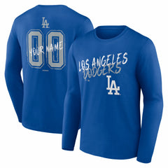 Los Angeles Dodgers  Hustle Personalized Name & Number Long Sleeve T-Shirt Royal