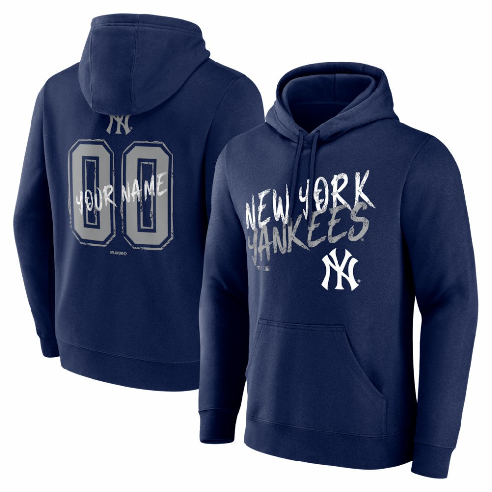 New York Yankees  Hustle Personalized Name & Number Hoodie Navy