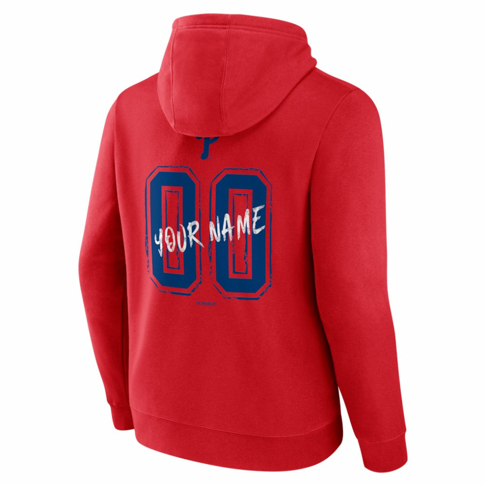 Philadelphia Phillies  Hustle Personalized Name & Number Hoodie Red