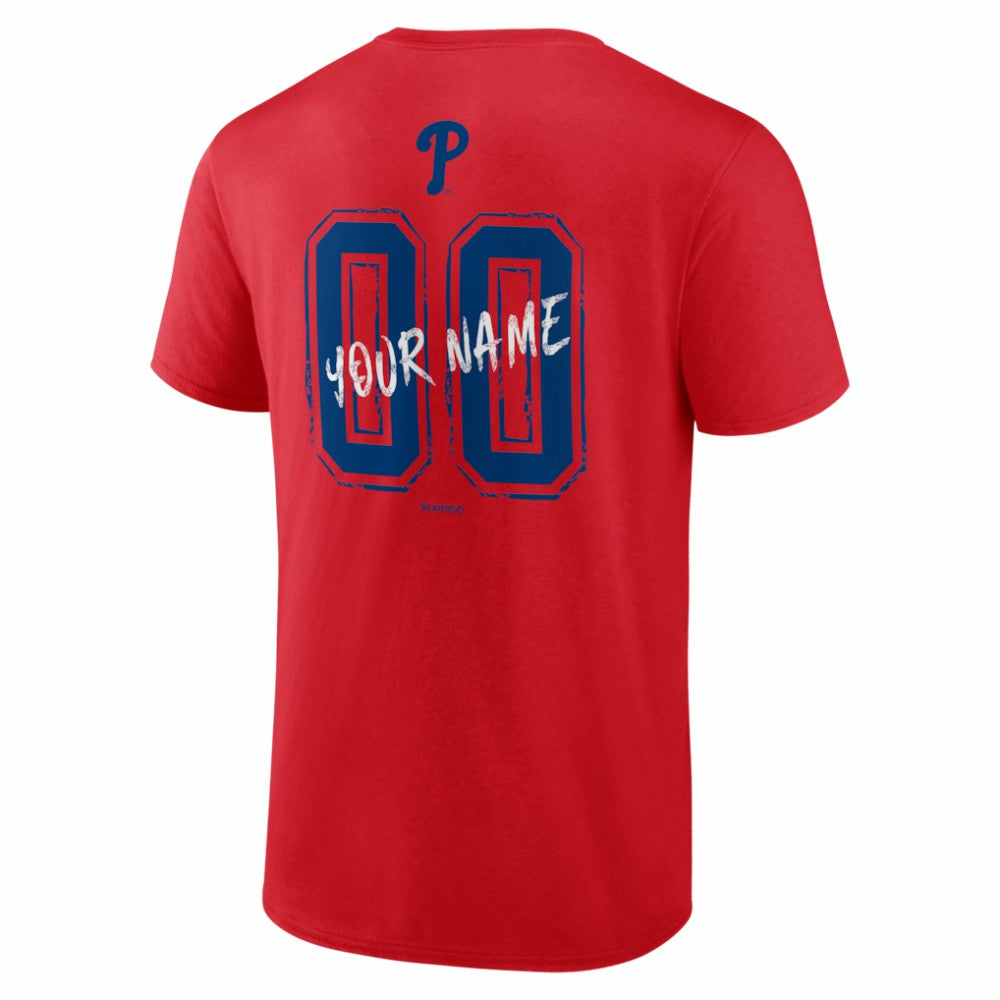 Philadelphia Phillies  Hustle Personalized Name & Number T-Shirt Red