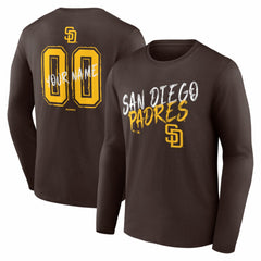 San Diego Padres  Hustle Personalized Name & Number Long Sleeve T-Shirt Brown