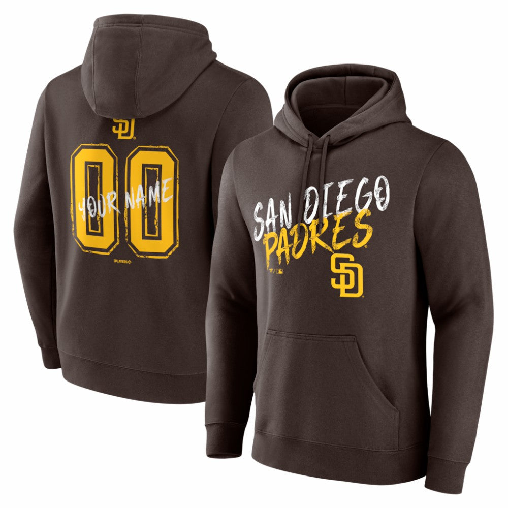 San Diego Padres  Hustle Personalized Name & Number Hoodie Brown