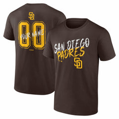 San Diego Padres  Hustle Personalized Name & Number T-Shirt Brown