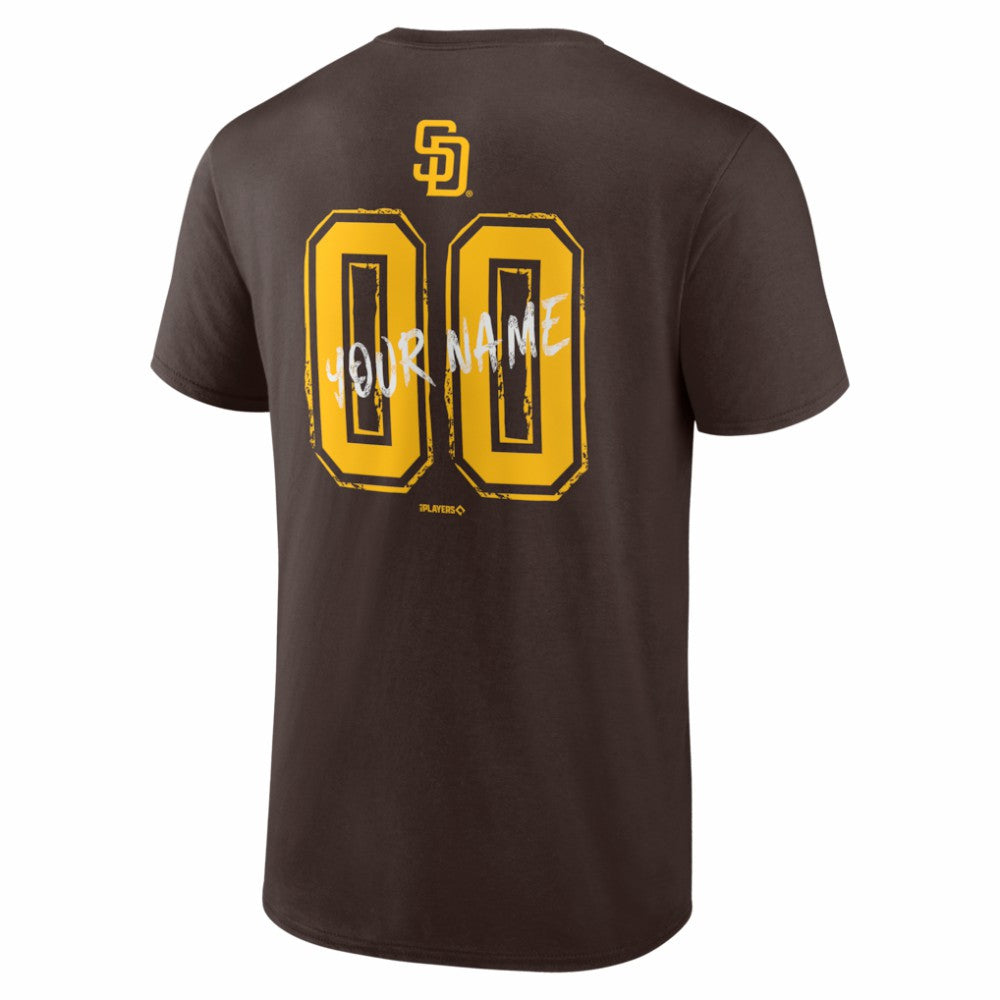 San Diego Padres  Hustle Personalized Name & Number T-Shirt Brown