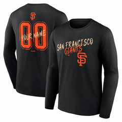 San Francisco Giants  Hustle Personalized Name & Number Long Sleeve T-Shirt Black