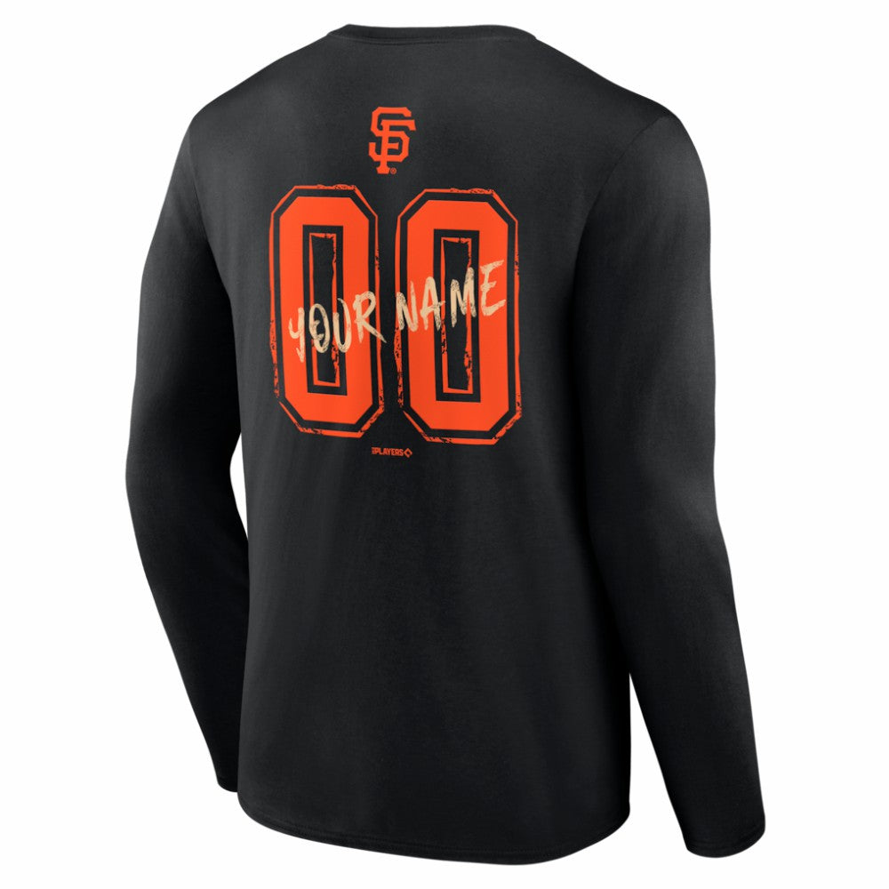 San Francisco Giants  Hustle Personalized Name & Number Long Sleeve T-Shirt Black