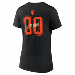 San Francisco Giants Women's Hustle Personalized Name & Number V-Neck T-Shirt Black
