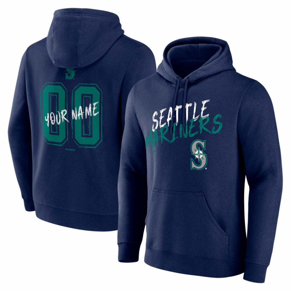Seattle Mariners  Hustle Personalized Name & Number Hoodie Navy