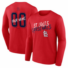 St. Louis Cardinals  Hustle Personalized Name & Number Long Sleeve T-Shirt Red