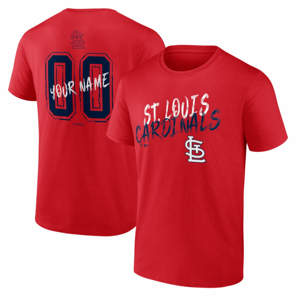 St. Louis Cardinals  Hustle Personalized Name & Number T-Shirt Red