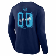 Tampa Bay Rays  Hustle Personalized Name & Number Long Sleeve T-Shirt Navy