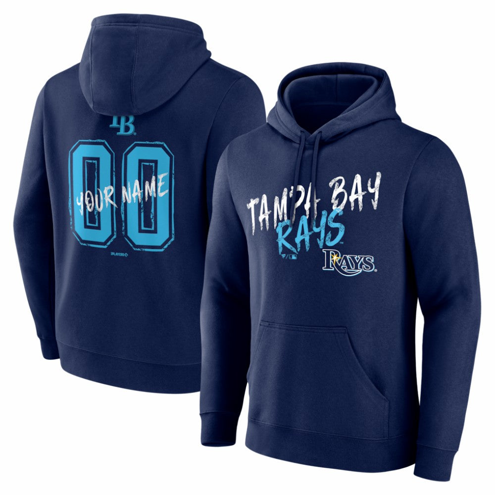 Tampa Bay Rays  Hustle Personalized Name & Number Hoodie Navy