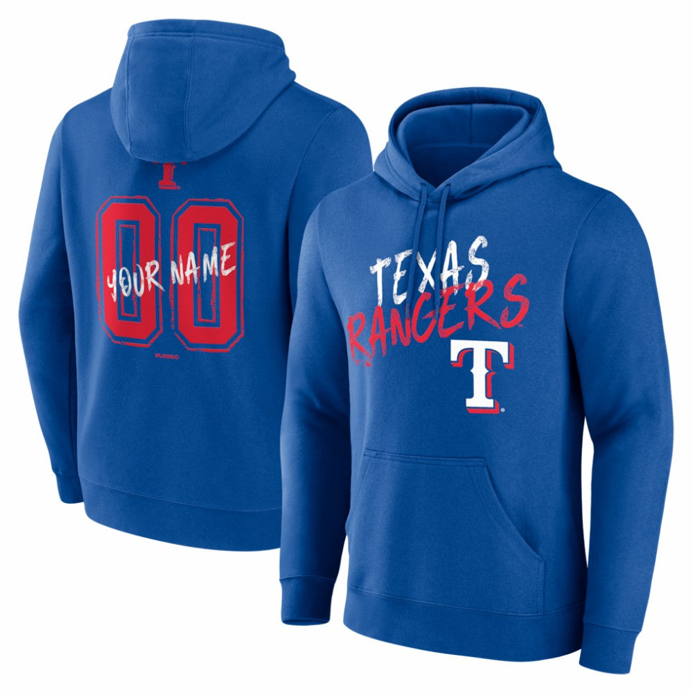 Texas Rangers  Hustle Personalized Name & Number Hoodie Royal